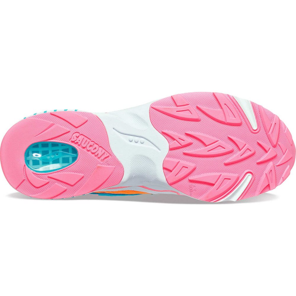 Saucony 3D Grid Hurricane Albi Portocalii | 4203BXOSN
