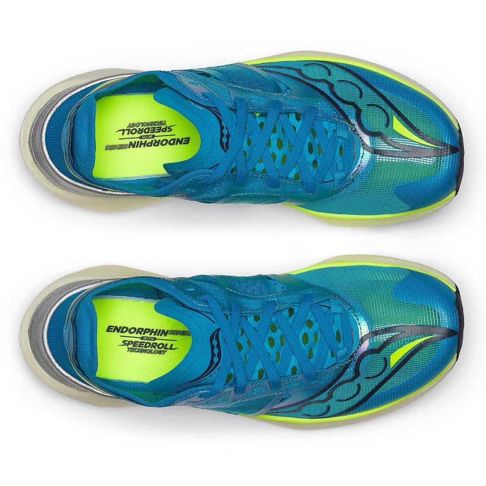 Saucony Endorphin Elite ViZiBlue Citron | 2674DUYHE