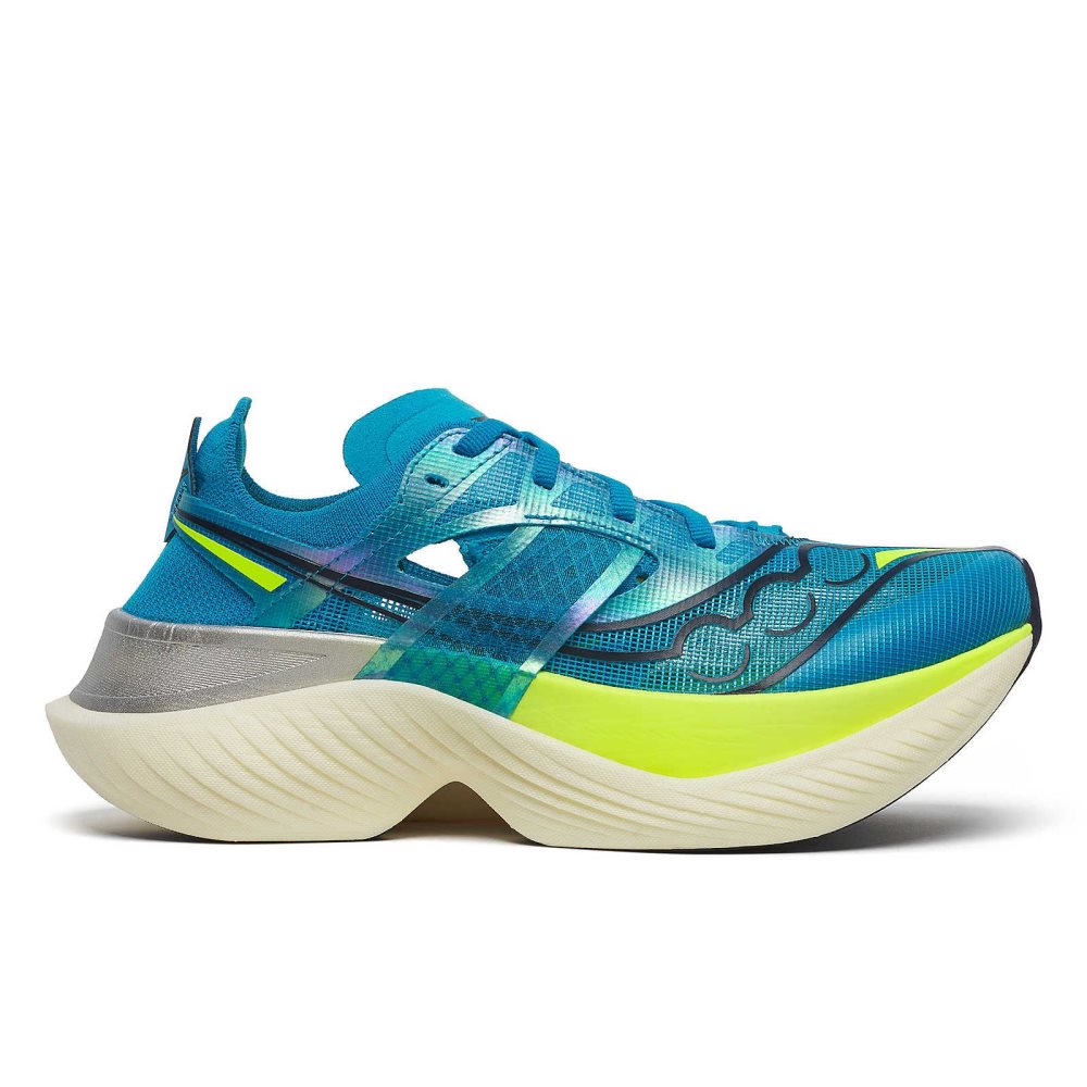 Saucony Endorphin Elite ViZiBlue Citron | 2674DUYHE