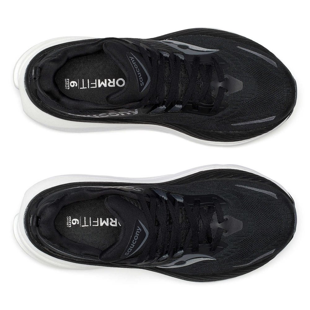 Saucony Hurricane 24 Wide Negrii Gri Inchis | 8359EYVUP