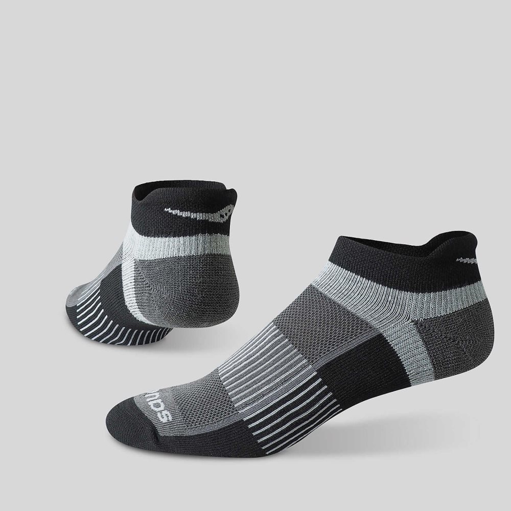 Saucony Inferno Cushioned No Show Tab 3-Pack Socks Negrii | 6427NJTZS