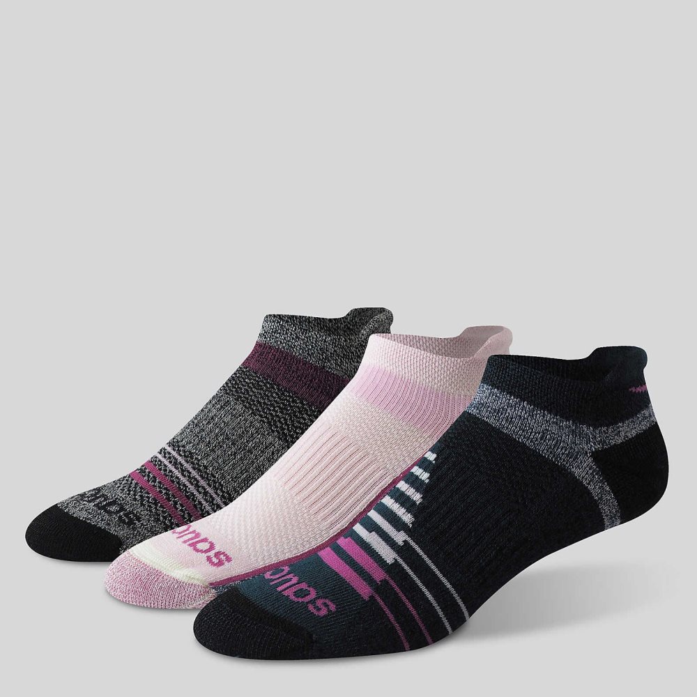 Saucony Inferno Merino Wool Blend No Show 3-Pack Sock Roz | 9635BLEJU