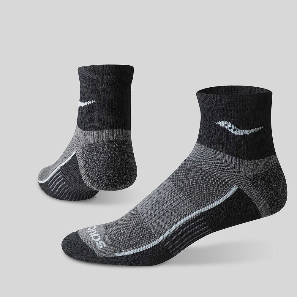 Saucony Inferno Quarter 3-Pack Socks Negrii | 6825SEPZL