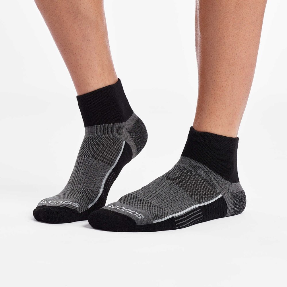 Saucony Inferno Quarter 3-Pack Socks Negrii | 6825SEPZL