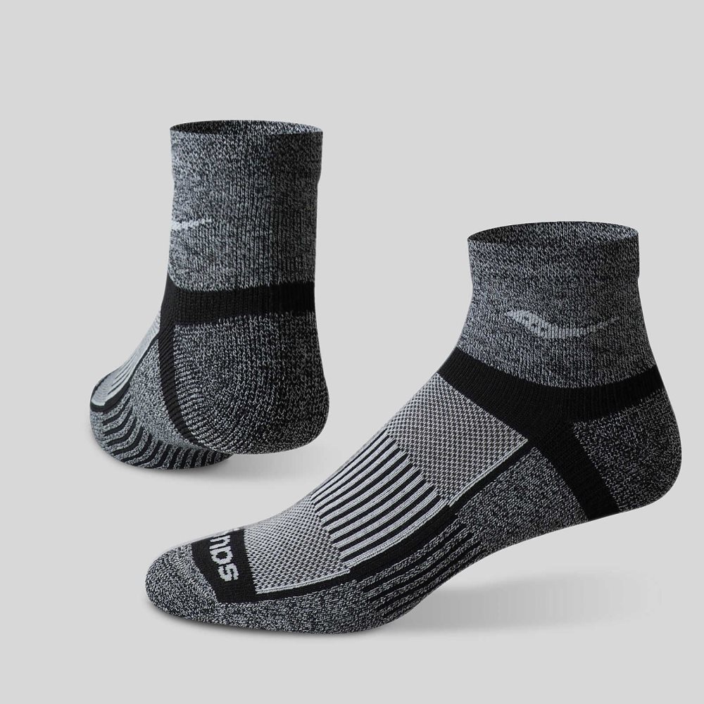 Saucony Inferno Quarter 3-Pack Socks Negrii Albi | 2734OPSTD