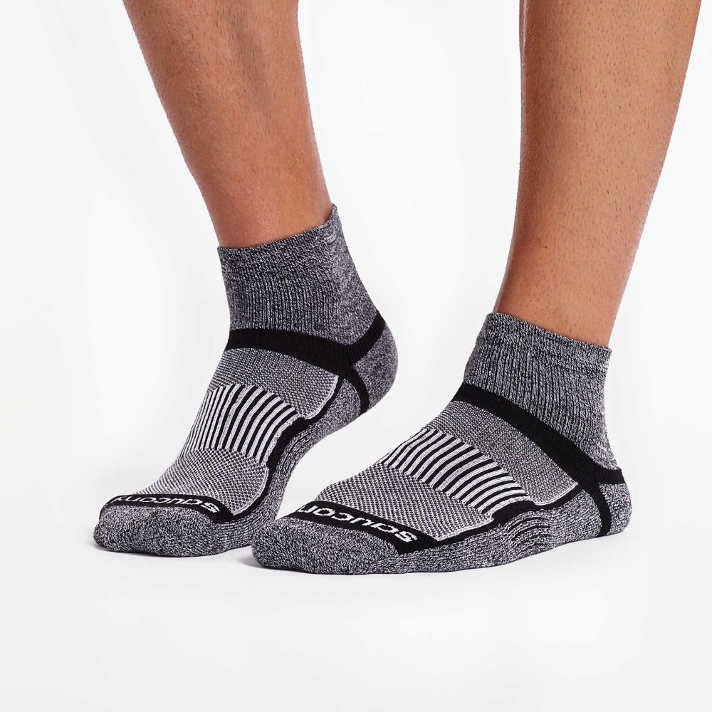 Saucony Inferno Quarter 3-Pack Socks Negrii Albi | 2734OPSTD