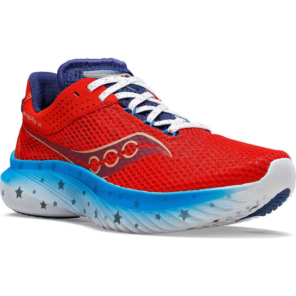Saucony Kinvara 14 Liberty Rosii Albi Albastri | 4820WCZBV
