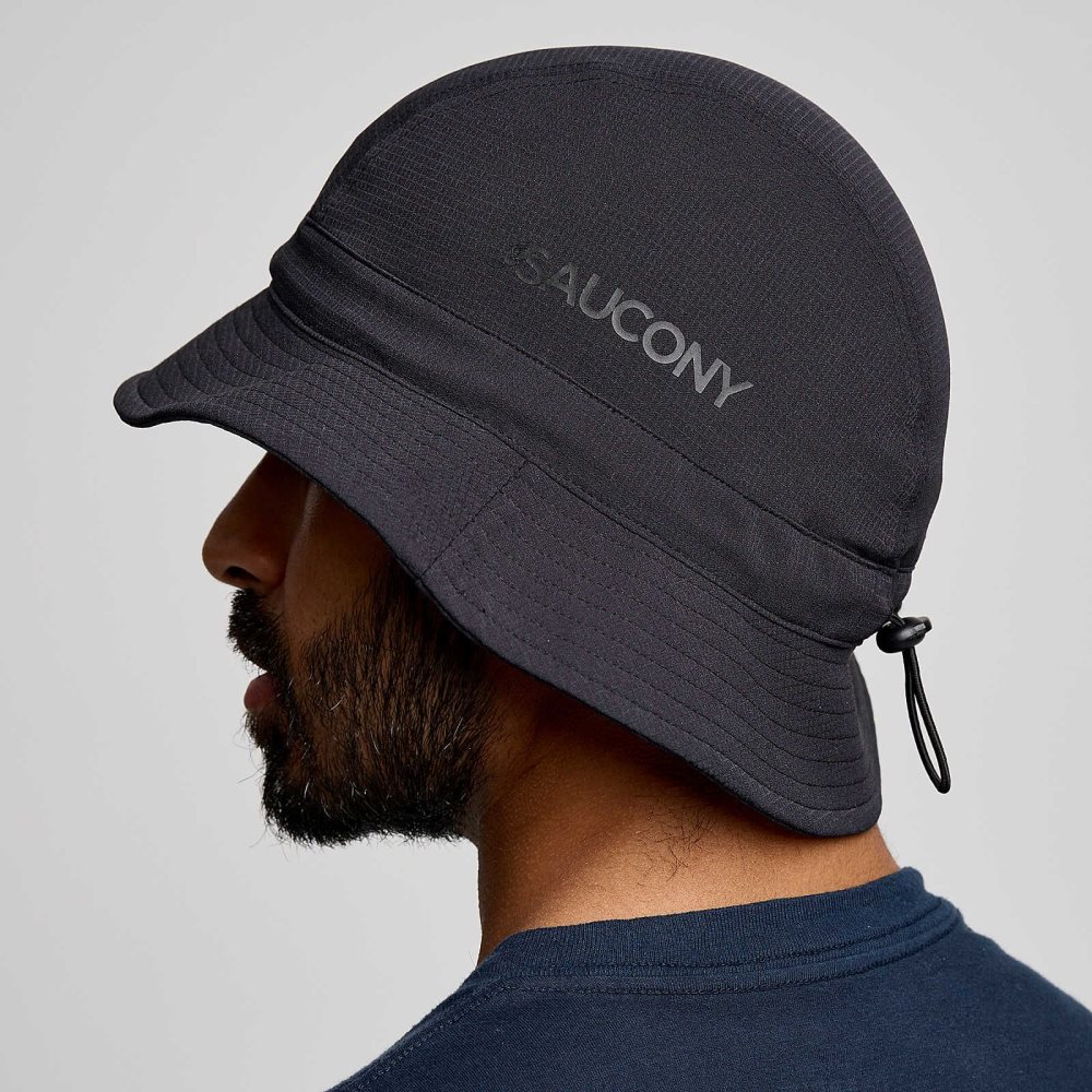 Saucony Peregrine Bucket Hat Negrii | 9627XISWC