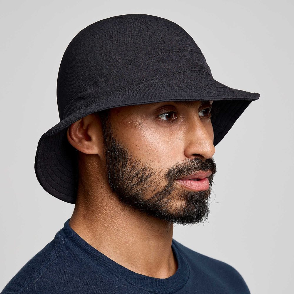 Saucony Peregrine Bucket Hat Negrii | 9627XISWC