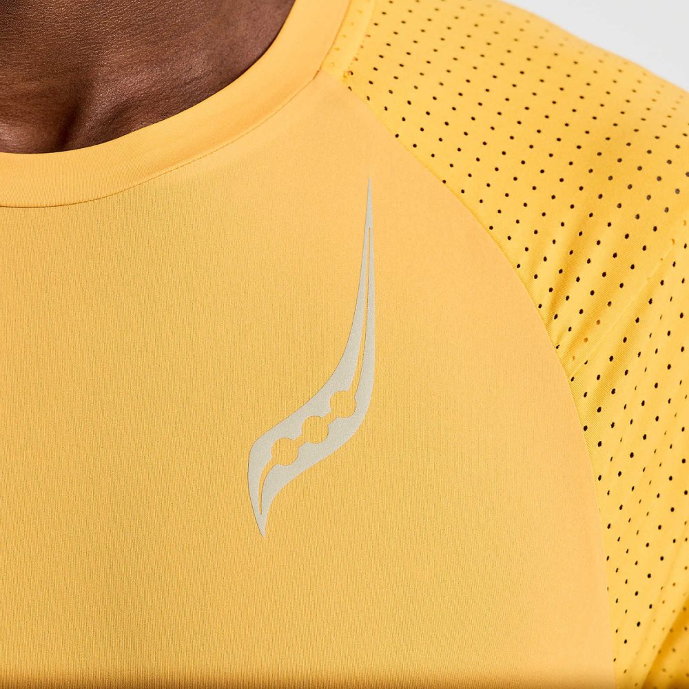 Saucony Pinnacle Short Sleeve Portocalii | 7130OQLRB