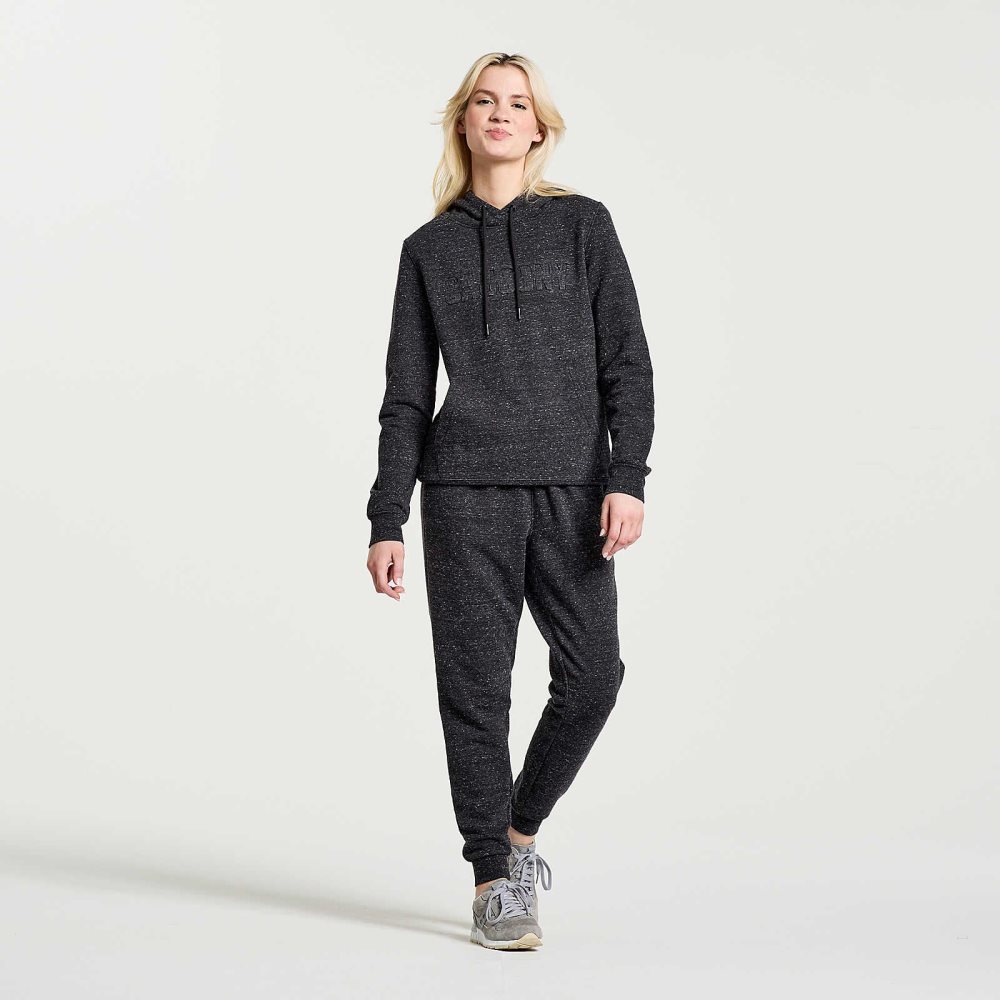 Saucony Rested Hoodie Negrii | 6217FGKJU