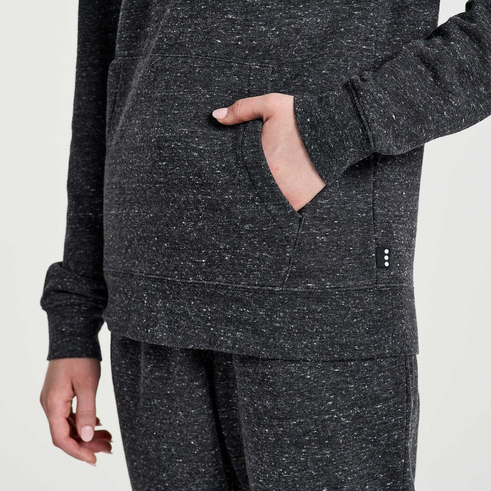 Saucony Rested Hoodie Negrii | 6217FGKJU