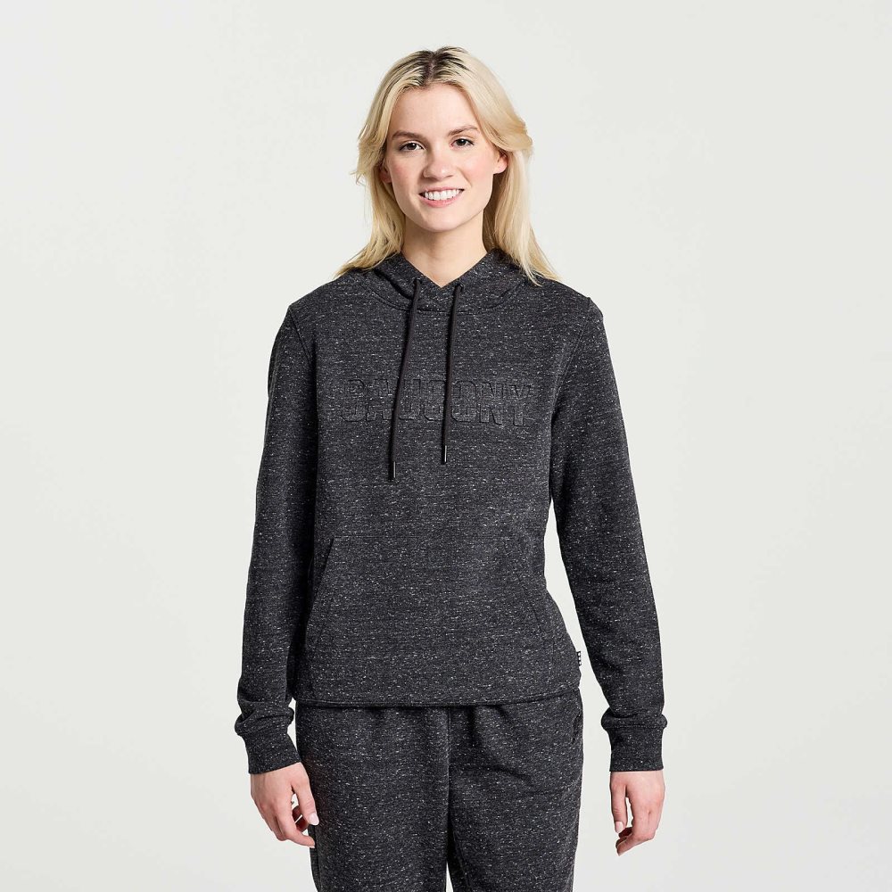 Saucony Rested Hoodie Negrii | 6217FGKJU