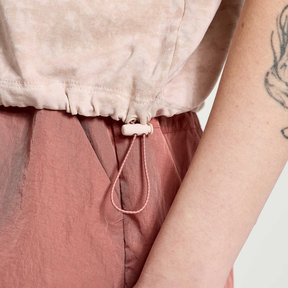 Saucony Unwind Crop Short Sleeve Roz | 6813CXHNR